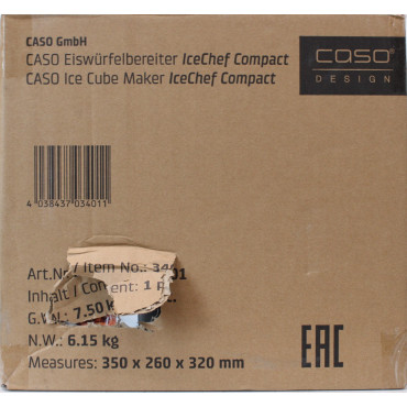 SALE OUT. | Caso | Ice Cube Machine | IceChef Compact | Power 120 W | Black | DAMAGED PACKAGING