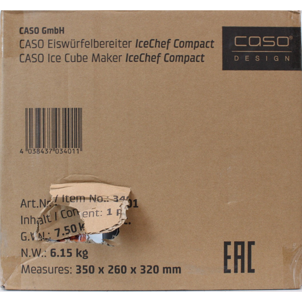 SALE OUT. | Caso | Ice Cube Machine | IceChef Compact | Power 120 W | Black | DAMAGED PACKAGING