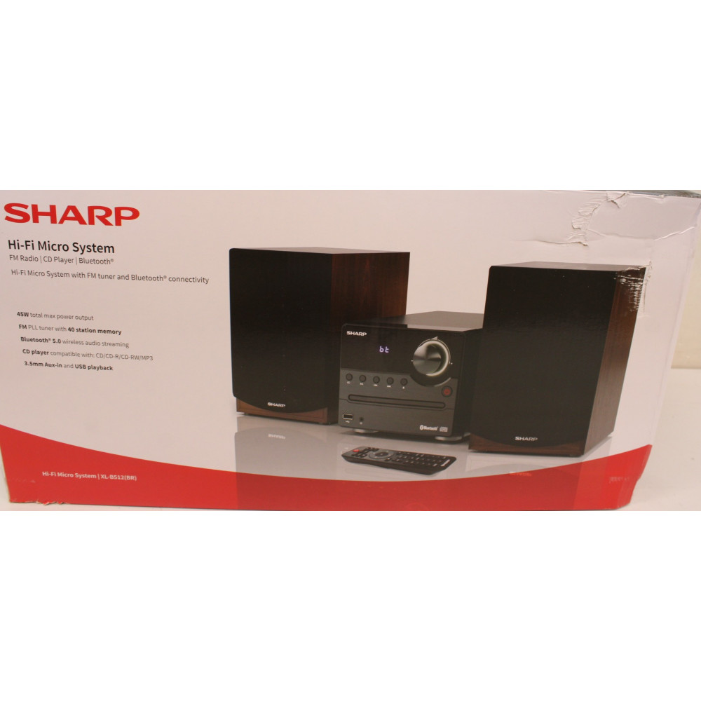 SALE OUT. Sharp XL-B512(BR) Hi-Fi Micro System, CD/FM/USB/Bluetooth v5.0, 45W, Brown | Sharp Hi-Fi Micro System | XL-B512(BR) | 