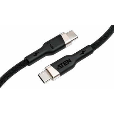 Aten 240W USB-C to USB-C Braided Charging Cable, 1 m | 2L-3101P240 | USB-C to USB-C