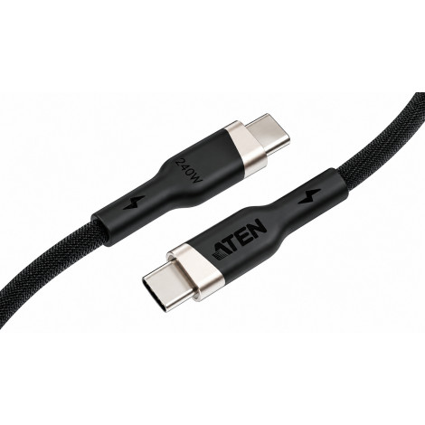 Aten 240W USB-C to USB-C Braided Charging Cable, 1 m | 2L-3101P240 | USB-C to USB-C