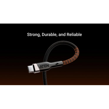 Aten 240W USB-C to USB-C Braided Charging Cable, 1 m | 2L-3101P240 | USB-C to USB-C