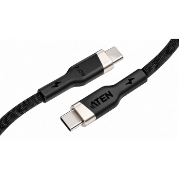 Aten 240W USB-C to USB-C Braided Charging Cable, 2 m | 2L-3102P240 | USB-C to USB-C