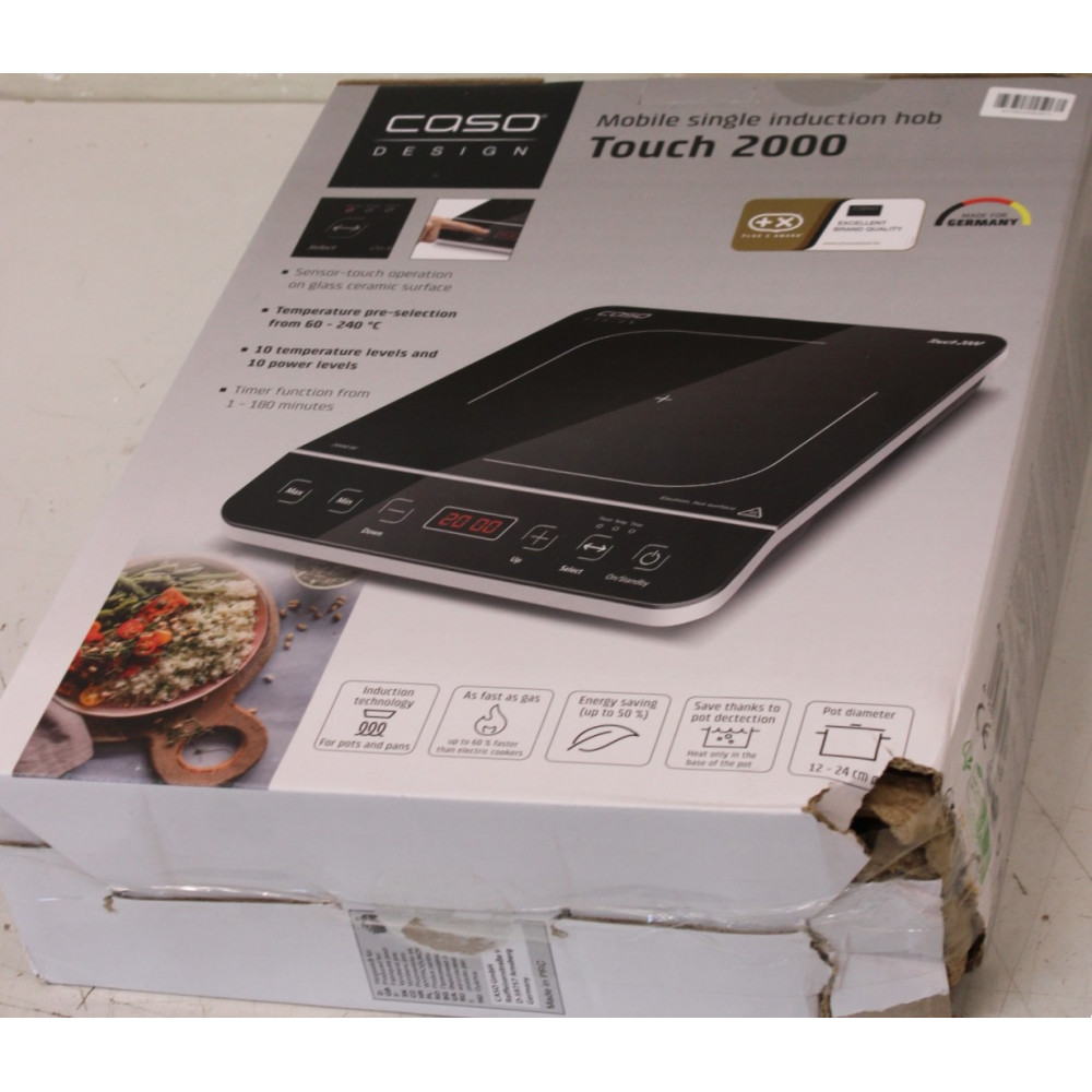 SALE OUT. Caso Touch 2000 Hob, Induction, Width 29 cm, 1 cooking zone, Touch control, Black | Caso Hob | Touch 2000 | Number of 