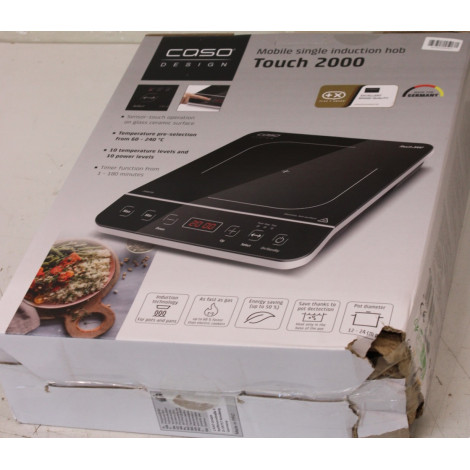SALE OUT. Caso Touch 2000 Hob, Induction, Width 29 cm, 1 cooking zone, Touch control, Black | Caso Hob | Touch 2000 | Number of 