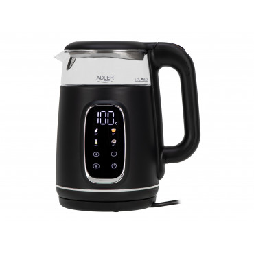 Adler Kettle with LED Display | AD 1305 | Electric | 2200 W | 1.7 L | Plastic | 360 rotational base | Black/Silver