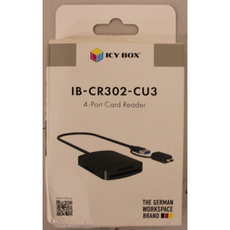 SALE OUT. | Raidsonic 4-in-1 Card Reader with USB 3.2 Gen 1 Type-A + Type-C | IB-CR302-CU3 | DAMAGED PACKAGING