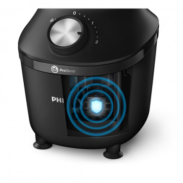 Philips Blender | HR2291/01 3000 Series | Tabletop | 600 W | Jar material Glass | Jar capacity 2 L | Ice crushing | Black