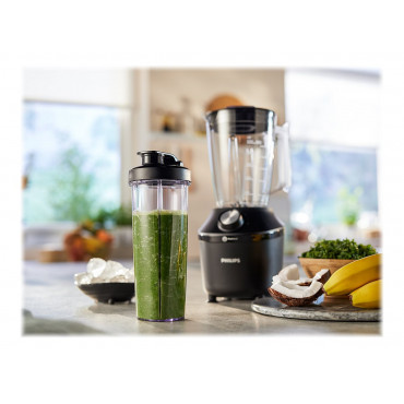 Philips Blender | HR2291/01 3000 Series | Tabletop | 600 W | Jar material Glass | Jar capacity 2 L | Ice crushing | Black