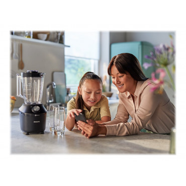 Philips Blender | HR2291/01 3000 Series | Tabletop | 600 W | Jar material Glass | Jar capacity 2 L | Ice crushing | Black