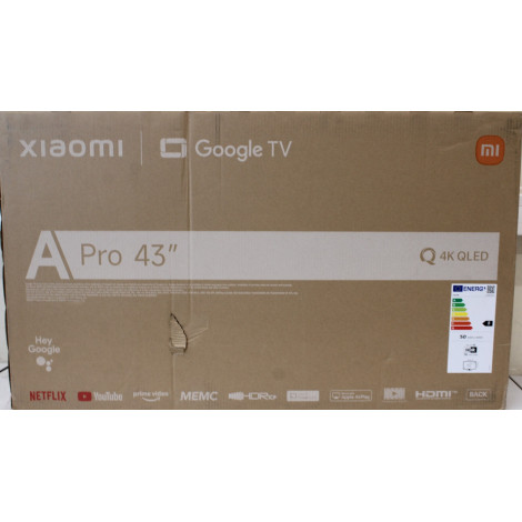 SALE OUT. Xiaomi QLED TV A Pro 2026 43" | SALE OUT. | Xiaomi QLED TV A Pro 2026 | 43 | Smart TV | Google TV | UHD | Dark Gray | 