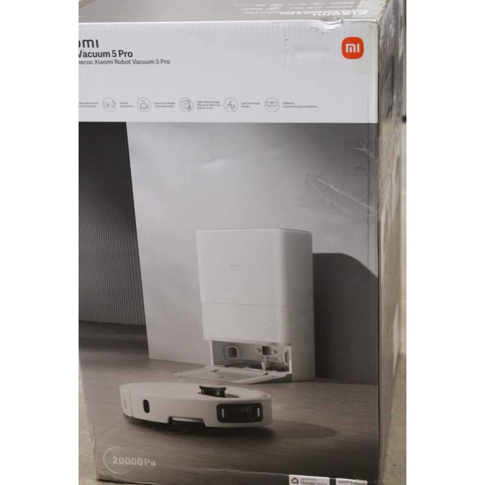 SALE OUT. Xiaomi Robot Vacuum 5 Pro EU | Wet&Dry | 5200 mAh | 20000 Pa | White | DAMAGED PACKAGING | 24 month(s)