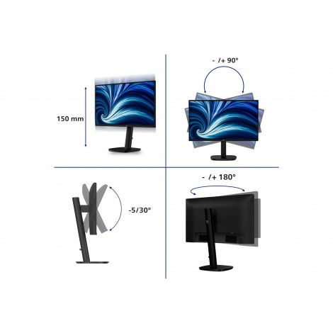 PHILIPS Business Monitor 24B2N3200A/00 IPS 24" IPS 1920x1080/16:9/4ms/350cd/m2/HDMI DisplayPort Audio Out