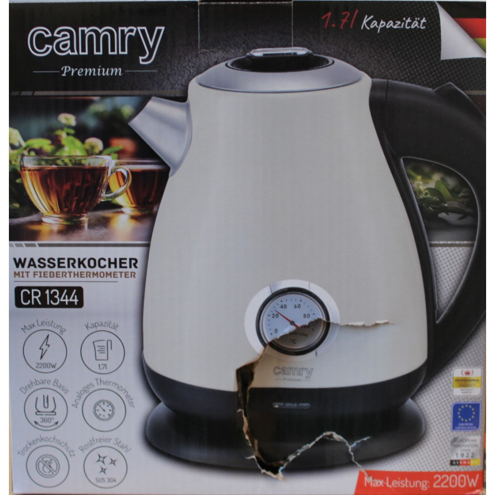 SALE OUT. Camry CR 1344 Electric kettle with a thermometer 1,7L, Cream | SALE OUT. | Camry Kettle with a thermometer | CR 1344 |