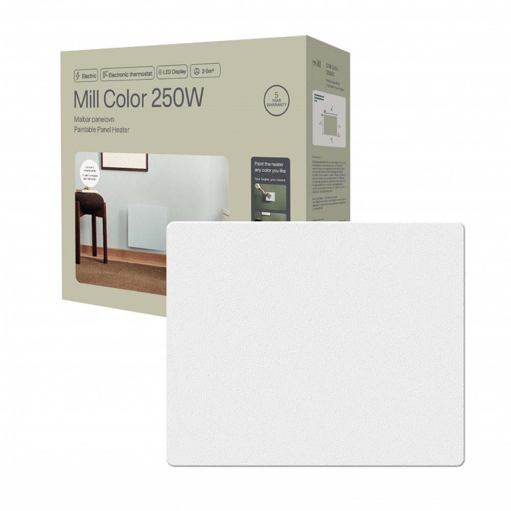 Mill Color Panel Heater | COLOR250 | Panel Heater | 250 W | Suitable for rooms up to 2-5 m | Matte White | IPX4