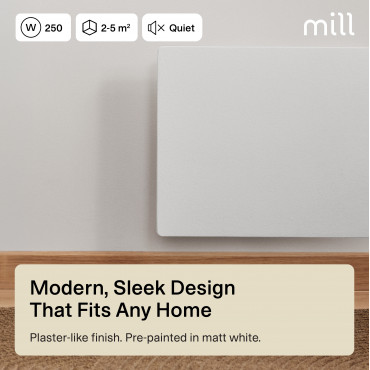 Mill Color Panel Heater | COLOR250 | Panel Heater | 250 W | Suitable for rooms up to 2-5 m | Matte White | IPX4