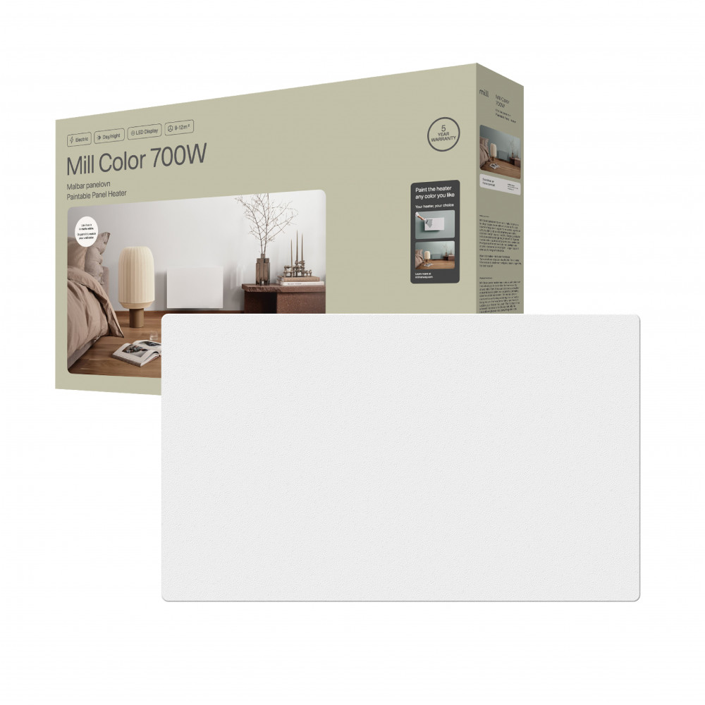 Mill Color Panel Heater | COLOR700DN | Panel Heater | 700 W | Suitable for rooms up to 9-12 m | Matt White | IPX4