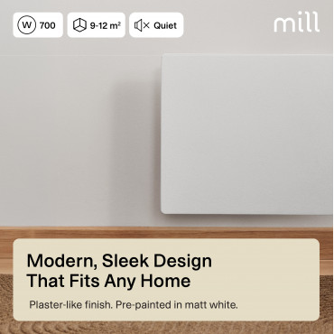 Mill Color Panel Heater | COLOR700DN | Panel Heater | 700 W | Suitable for rooms up to 9-12 m | Matt White | IPX4