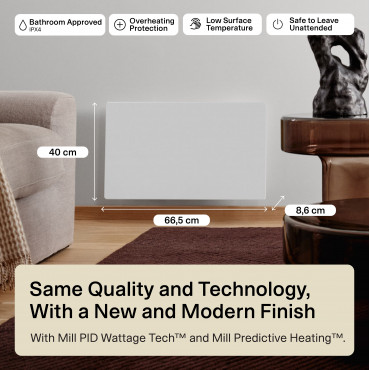 Mill Color Panel Heater, Wifi+App control | COLOR700WIFI4 | Panel Heater | 700 W | Suitable for rooms up to 9-12 m | Matte White