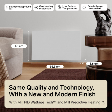 Mill Color Panel Heater, Wifi+App control | COLOR700WIFI4 | Panel Heater | 700 W | Suitable for rooms up to 9-12 m | Matte White