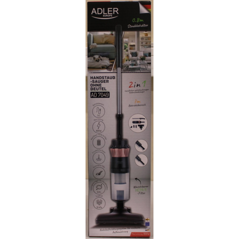 SALE OUT. | Adler Vacuum Cleaner | AD 7049 | Corded operating | Handstick/Handheld | 800 W | Black | Warranty 24 month(s) | DAMA