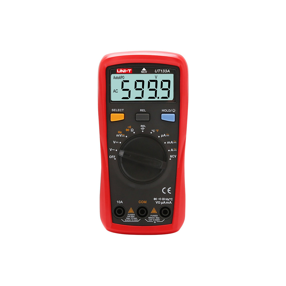 UNI-T UT133A Digital Multimeter, 6000-Count Backlit LCD, Auto Range, -40 to 1000 C