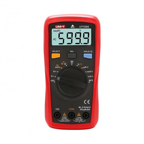 UNI-T UT133A Digital Multimeter, 6000-Count Backlit LCD, Auto Range, -40 to 1000 C