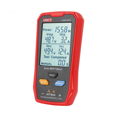 UNI-T UT673PV MPPT Solar Panel Tester, 5 800 W, 0 35 A, 12 60 V DC, Manual and Auto Modes
