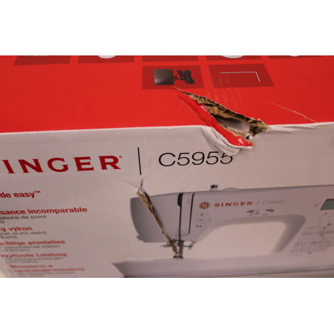 SALE OUT. | Singer Sewing Machine | C5955 | Number of stitches 417 | Number of buttonholes 8 | White | DAMAGED PACKAGING AND EXT