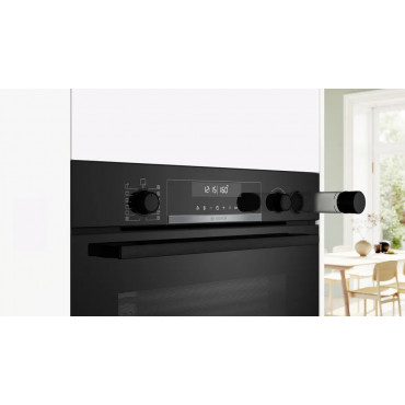 Bosch Oven | HRG578BB7 | 71 L | Electric | Pyrolysis | Knobs | Steam function | Height 59.5 cm | Width 59.4 cm | Black