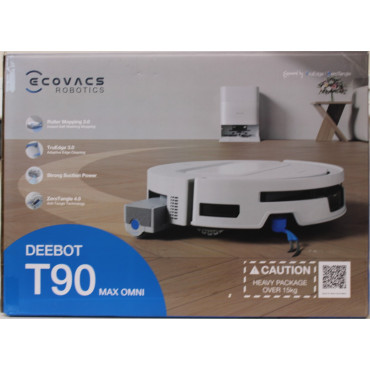 SALE OUT. Ecovacs DEEBOT T90 Max OMNI Vacuum Cleaner,Robot,Wet&Dry,30000Pa,TruEdge 3.0,ZeroTangle 4.0,OZMO Roller 3.0,White+OMNI