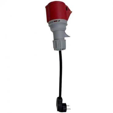 Elektromobilio įkroviklio adapteris CEE (Female) 11kW, 16A, 3-fazis - Schuko (230V), 3.5kW, 1-fazis