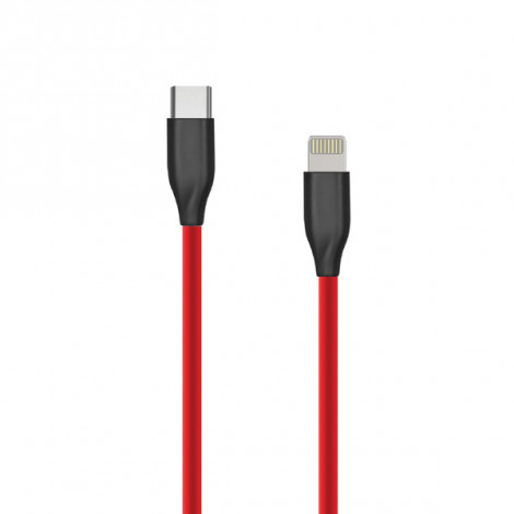 Silikoninis kabelis USB Type C- Lightning, 2m (raudonas)