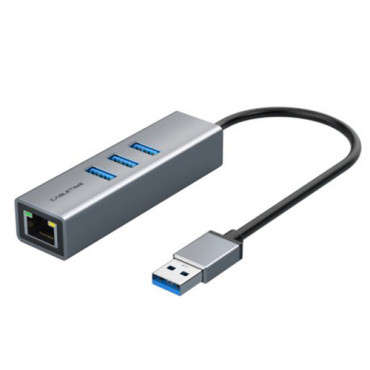 Premium adapteris USB 3.0 - USB 3.0 (3 Ports) + RJ45, 0.15m