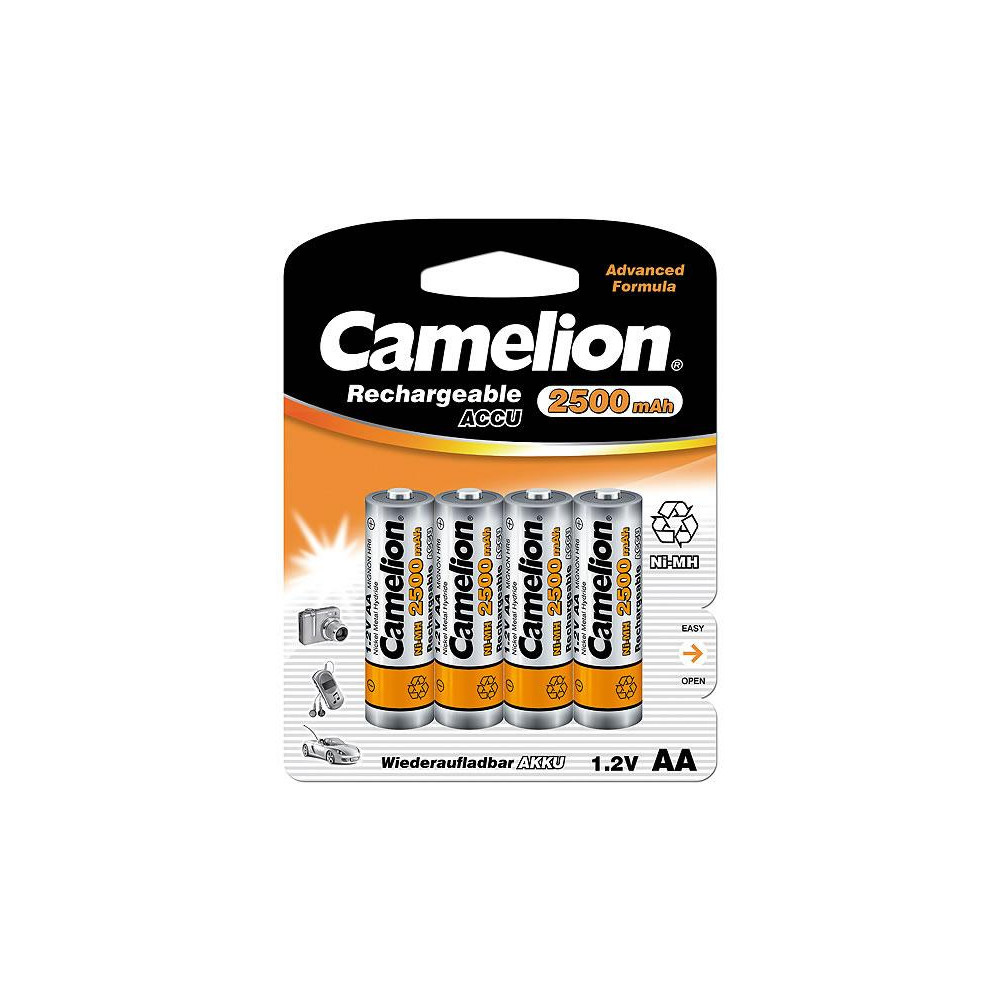 Camelion AA/HR6, 2500 mAh, Rechargeable Batteries Ni-MH, 4 pc(s)