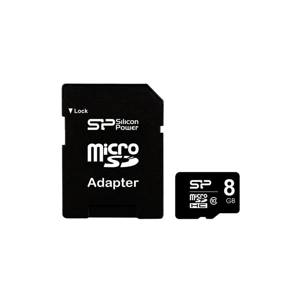 Silicon Power 8 GB, MicroSDHC, Flash memory class 10, SD adapter