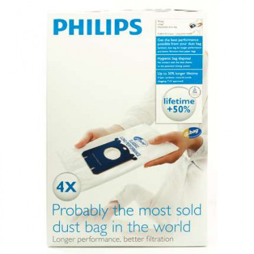 Philips disposable dust bag FC8021/03 Dust Bag 4pcs, AirStar: FC8220 - FC8229 City-Line: FC8400 - FC8439, HR8368 - HR8378 EasyLi