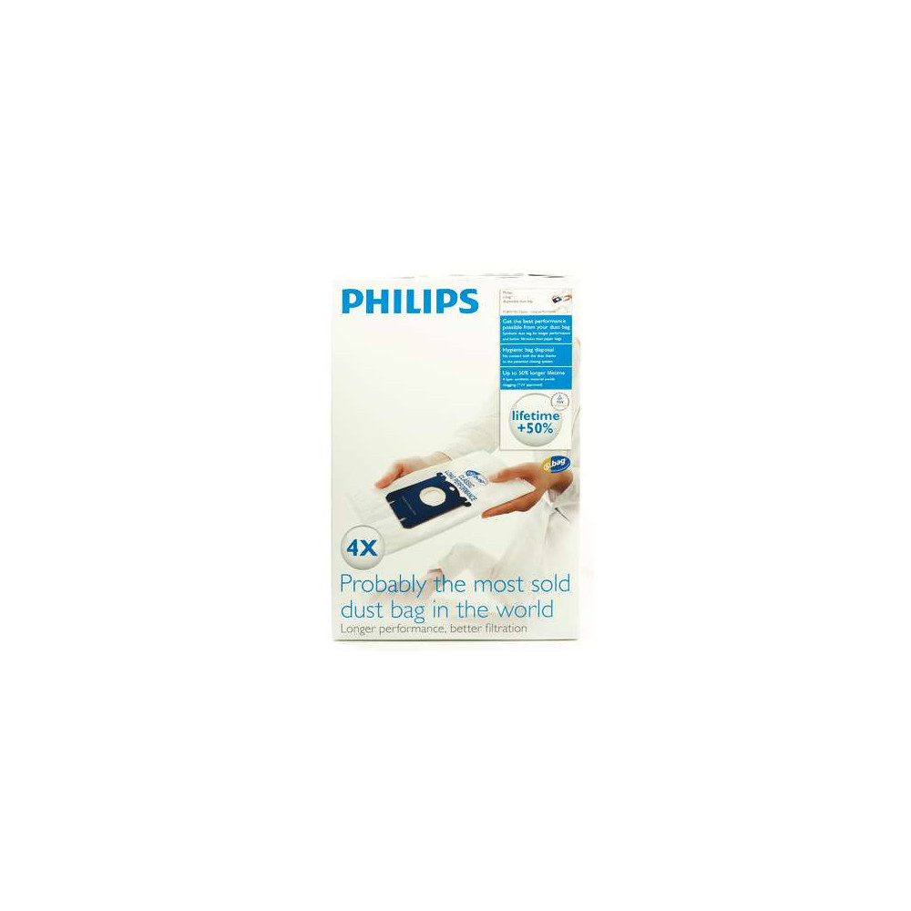 Philips disposable dust bag FC8021/03 Dust Bag 4pcs, AirStar: FC8220 - FC8229 City-Line: FC8400 - FC8439, HR8368 - HR8378 EasyLi