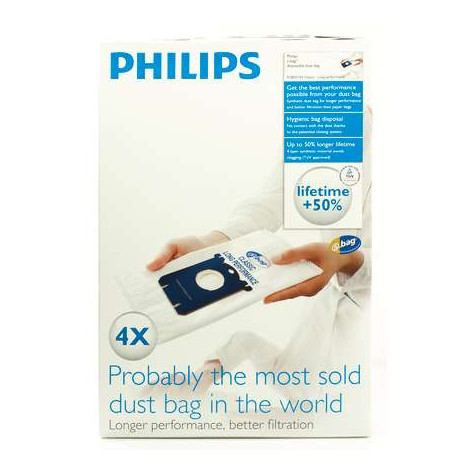 Philips disposable dust bag FC8021/03 Dust Bag 4pcs, AirStar: FC8220 - FC8229 City-Line: FC8400 - FC8439, HR8368 - HR8378 EasyLi