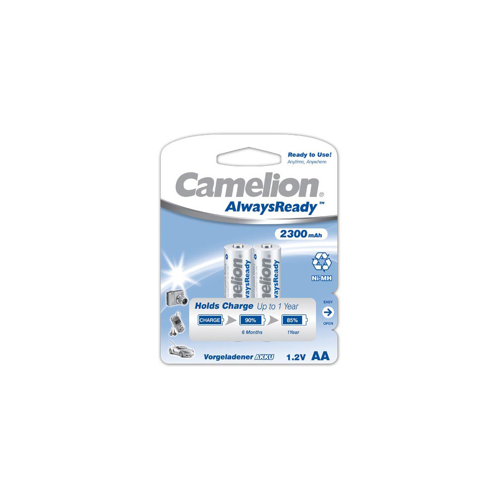 Camelion AA/HR6, 2300 mAh, AlwaysReady Rechargeable Batteries Ni-MH, 2 pc(s)