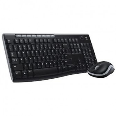 Logitech MK270 Wireless Keyboard+Mouse, Black, Silver, Mouse included, English, Numeric keypad, USB