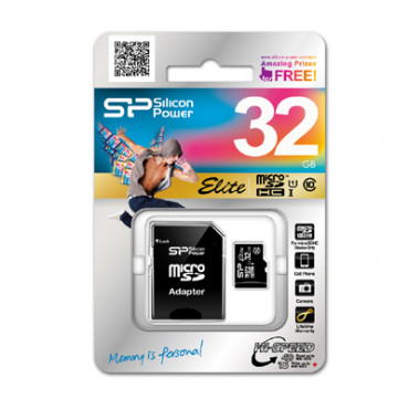 Silicon Power Elite UHS-I 16 GB, MicroSDHC, Flash memory class 10, SD adapter