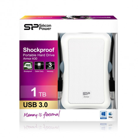 Silicon Power Armor A30 1TB 2.5 ", USB 3.1, White