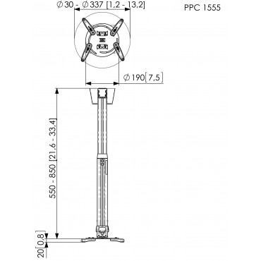 Vogels Projector Ceiling mount, Turn, Tilt, Silver