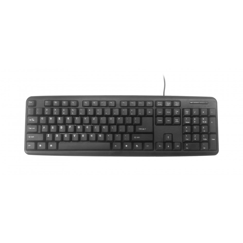 Gembird KB-U-103-RU Standard, Wired, Keyboard layout EN/RU, 1.4 m, Black, 424 g