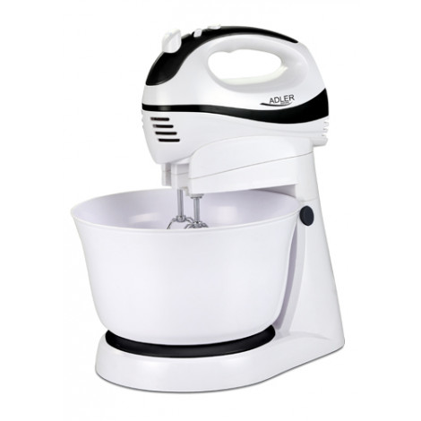 Adler Mixer AD 4206 Mixer with bowl, 300 W, Number of speeds 5, Turbo mode, White