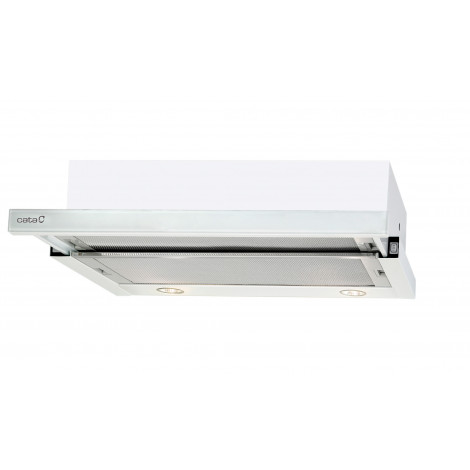 CATA Hood TF 2003 600 GWH Telescopic, Energy efficiency class C, Width 60 cm, 390 m /h, Mechanical control, LED, White Glass