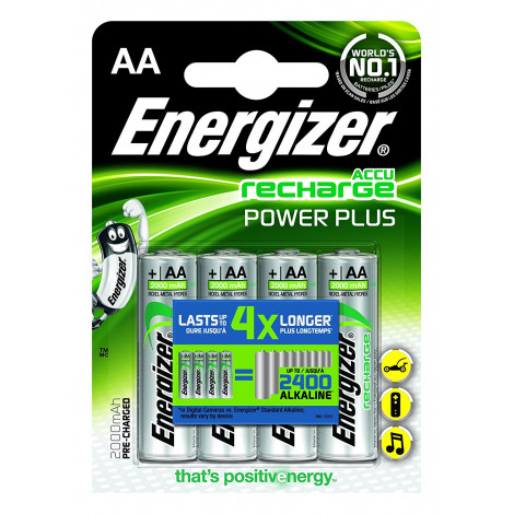 Energizer AA/HR6, 2000 mAh, Rechargeable Accu Power Plus Ni-MH, 4 pc(s)