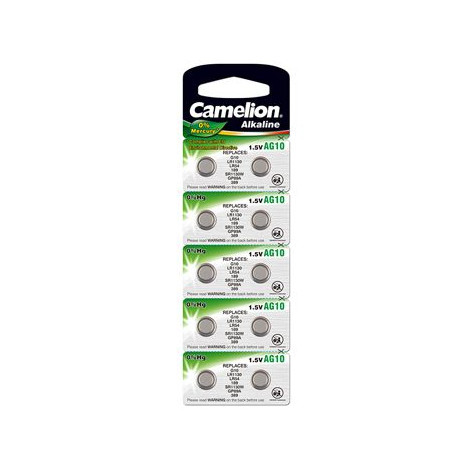 Camelion AG10/LR54/LR1131/389, Alkaline Buttoncell, 10 pc(s)