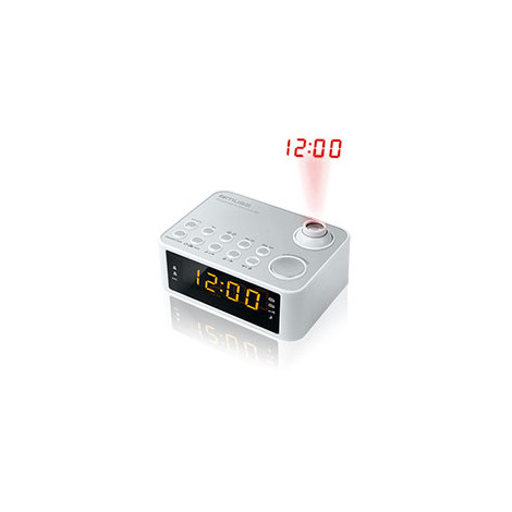 Muse Clock radio M-178PW White, 0.9 inch amber LED, with dimmer